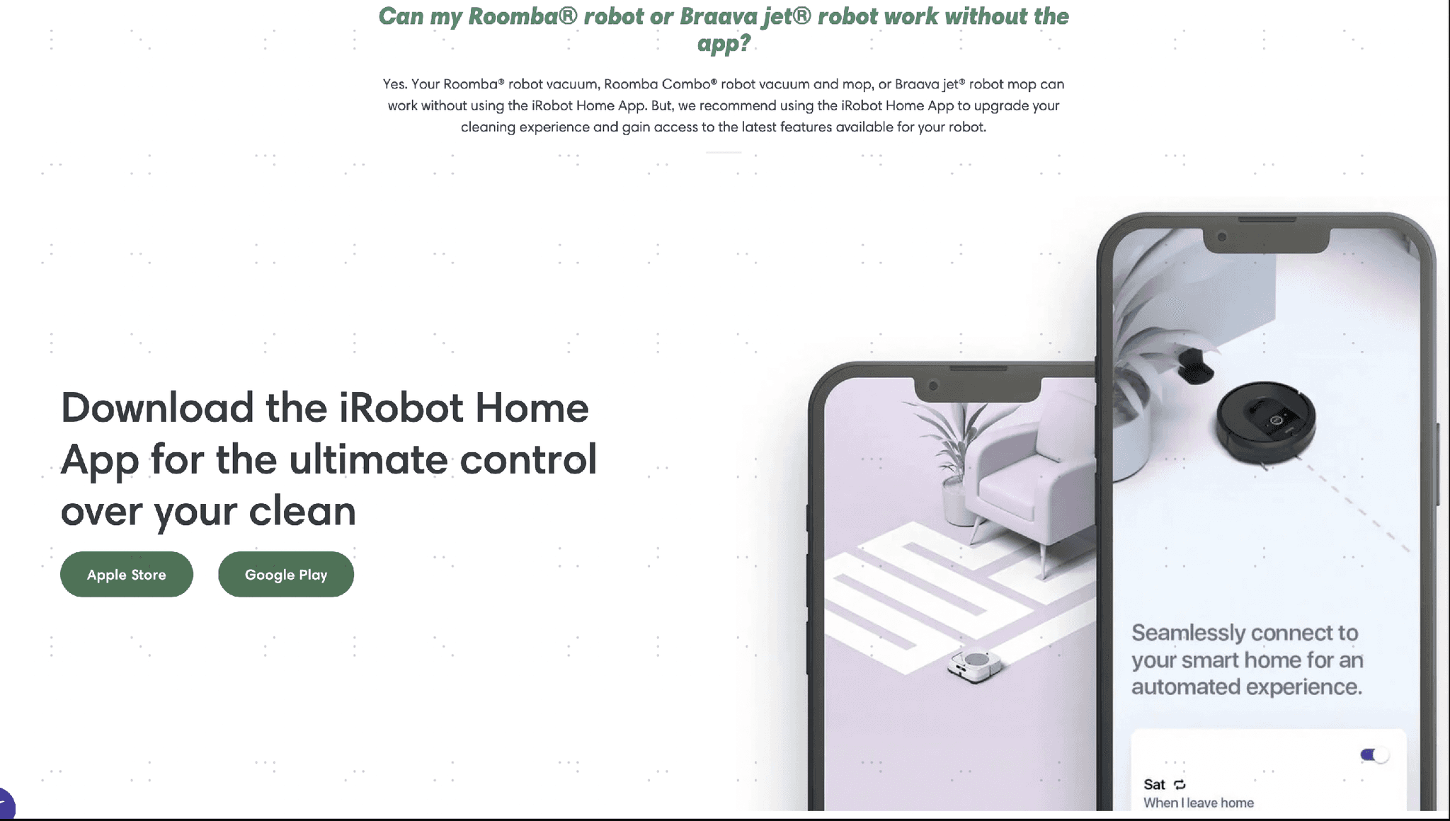 iRobot app promotion reference